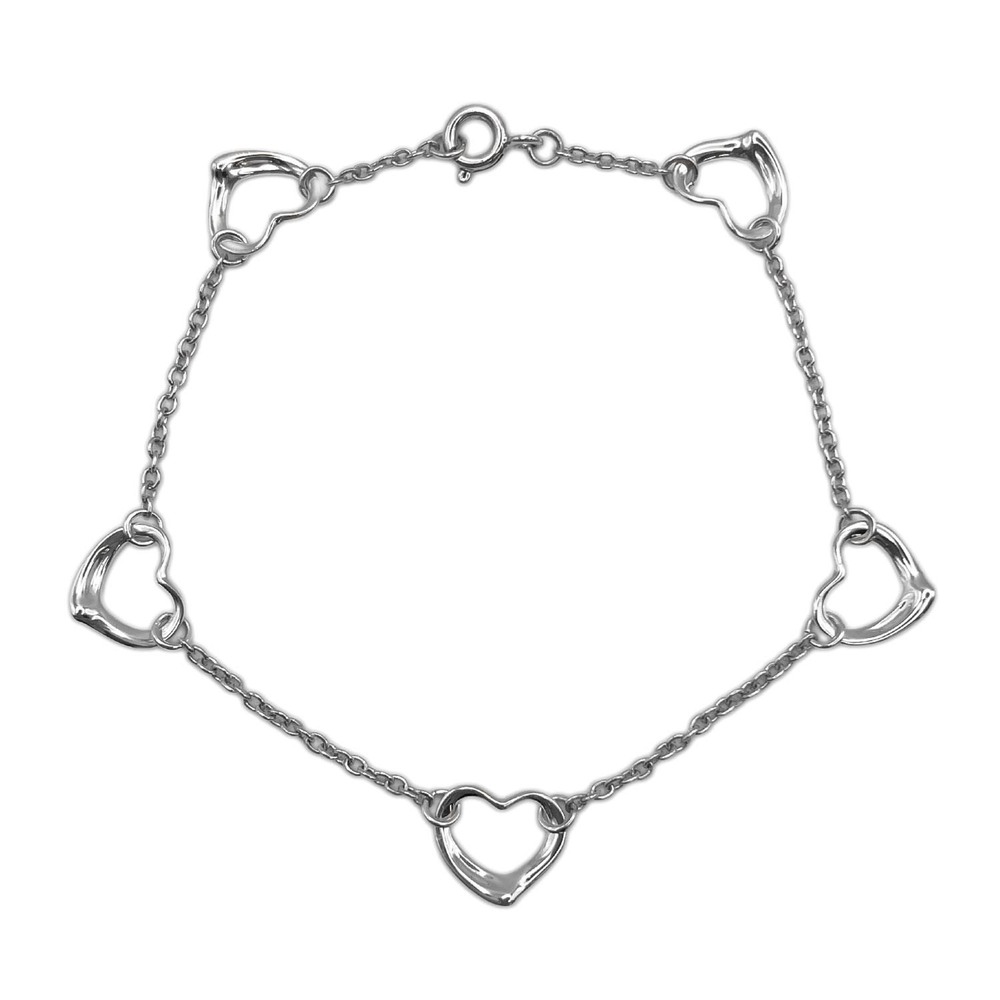 TIFFANY & CO. Silver Heart Charm Bracelet